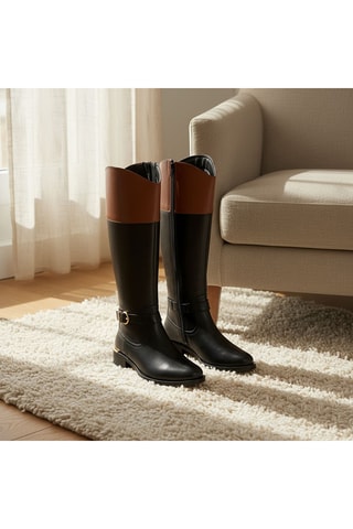 Bottes en cuir verni Bilou - Noir