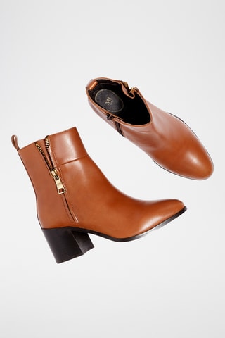 Lakleren Enkellaarzen Tova - Camel