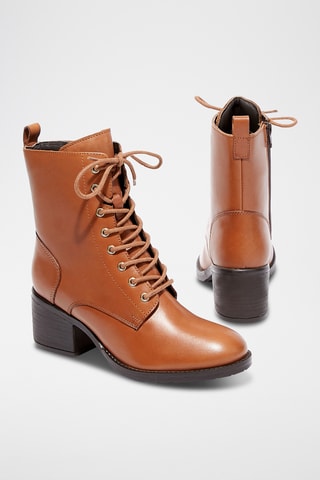 Lakleren Enkellaarzen Althea - Camel