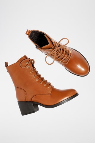 Lakleren Enkellaarzen Althea - Camel