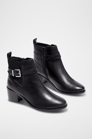 Lakleren Enkellaarzen Iliona - Zwart