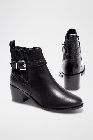 Lakleren Enkellaarzen Iliona - Zwart