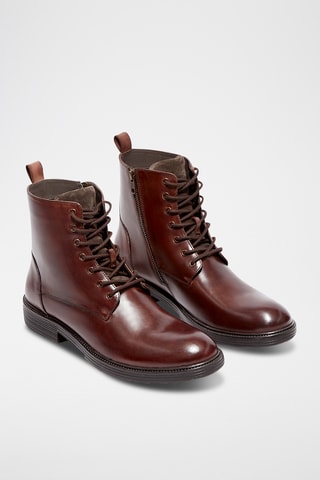 Boots en cuir verni Isandro - Marron