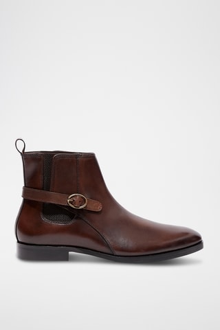 Boots en cuir Evann - Marron