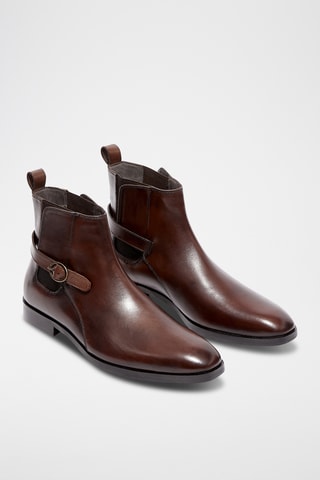 Boots en cuir Evann - Marron