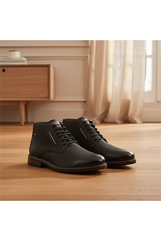 Boots en cuir Anselme - Noir