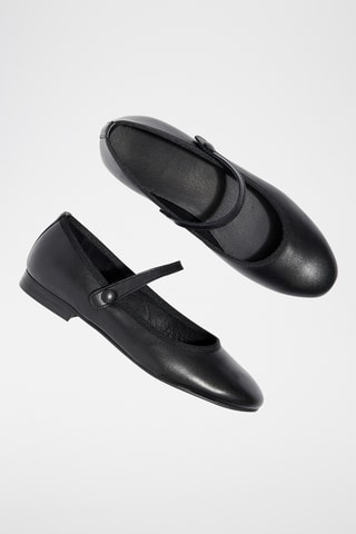 Babies en cuir de chèvre Eliona - Noir