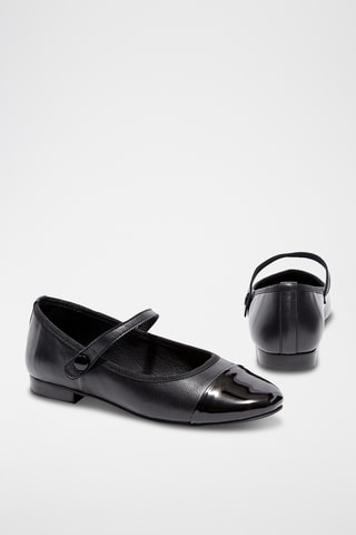 Babies en cuir de chèvre Eulalia - Noir