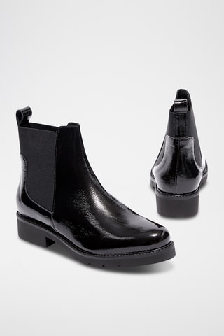 Bottines Chelsea en cuir verni Serah - Noir