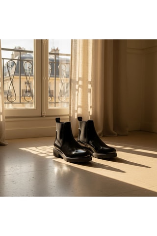 Bottines Chelsea en cuir verni Serah - Noir