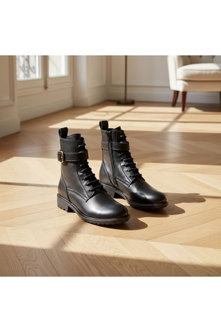 Leren Enkellaarzen Arya - Zwart