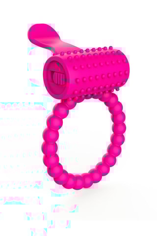 Vibrerende Ring met Stimulerende Tong - Fuchsia
