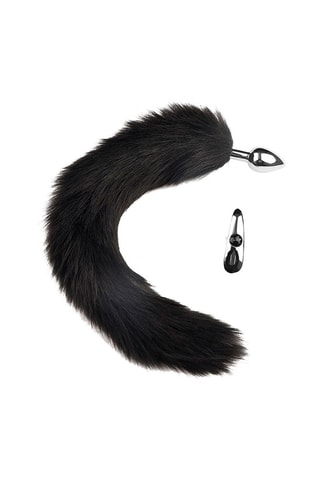 Verwisselbare Plug 2-in-1 met Staart Zilverkleurig en Zwart - 7 cm