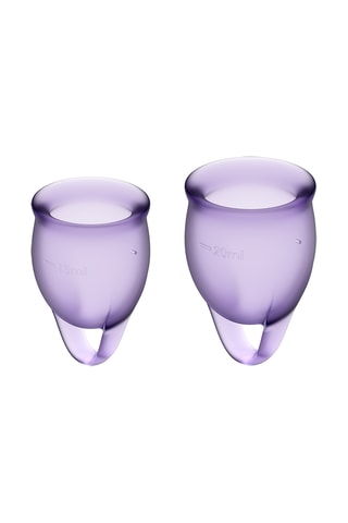 2 Menstruatiecups Satisfyer Paars - 15 en 20 ml