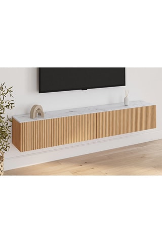 Mueble de TV de 2 puertas abatibles Marceau - Imitación madera