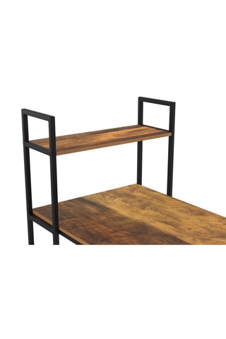 Escritorio con estantería 2 en 1 Elize - Imitación madera y negro