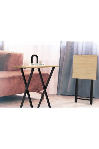 2 mesas auxiliares plegables Memphis - 48 x 36 x 65 cm