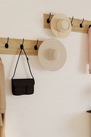 2 percheros murales - Imitación madera y negro