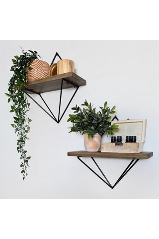 2 étagères murales en épicéa - 30 x 14 x 30 cm