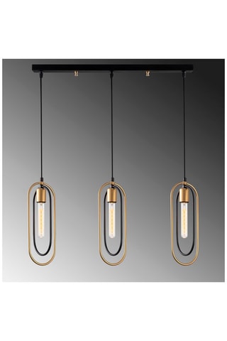 Suspension Cerco - Noir et doré - 3 x 60 W