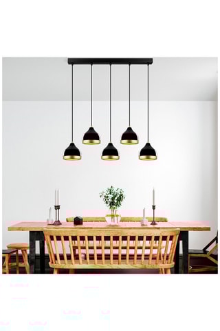 Suspension Yildo - Noir et doré - 5 x 40 W