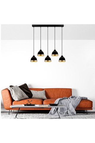 Suspension Yildo - Noir et doré - 5 x 40 W