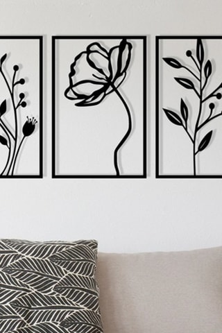 Décoration murale Flowers - 70 x 39 cm - Noir