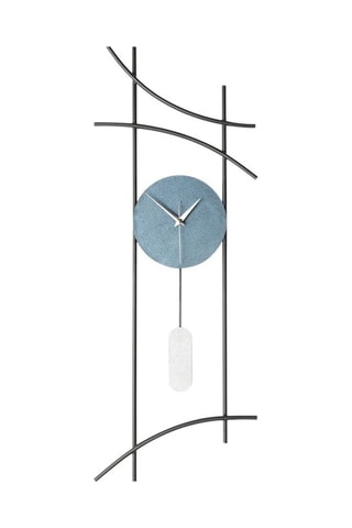 Horloge murale -  75 x 30 cm - Bleu et gris