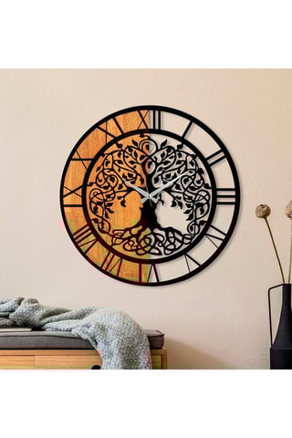 Horloge - Noir et naturel