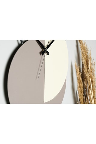 Horloge murale Madeco - 68 x 31 cm - Beige et gris