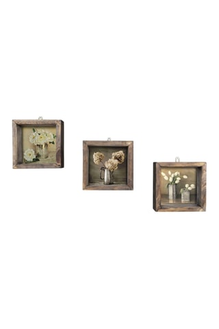 3 tableaux en pin UKZM021 - 15 x 15 cm