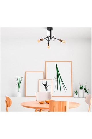 Plafonnier - Noir et bronze - 3 x 15 W