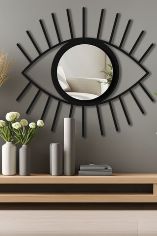 Miroir - 48 x 45 cm - Argenté et noir