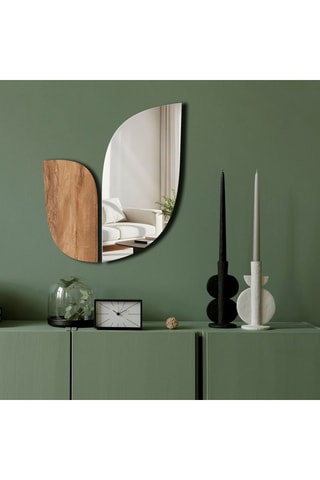 Miroir - 43 x 50 cm - Imitation bois