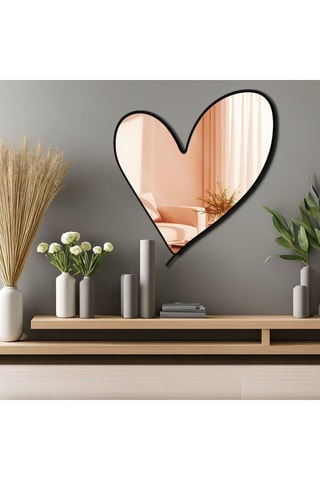 Miroir - 43 x 48 cm - Noir et doré rose