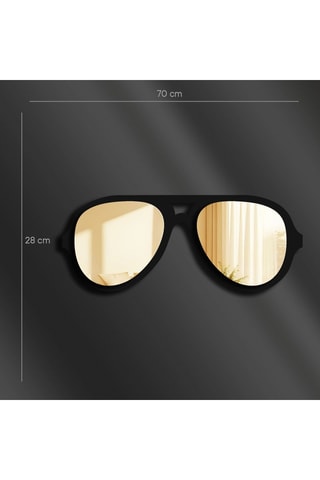 Miroir - 70 x 28 cm - Noir et doré