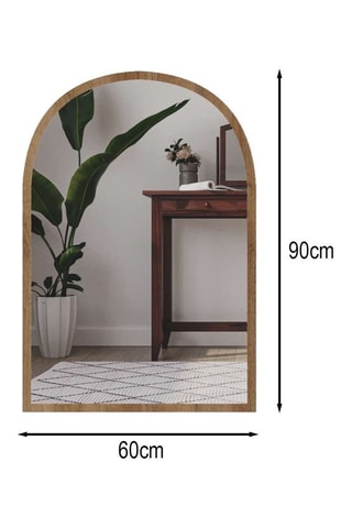 Miroir - 60 x 90 x 2,2 cm - Imitation chêne