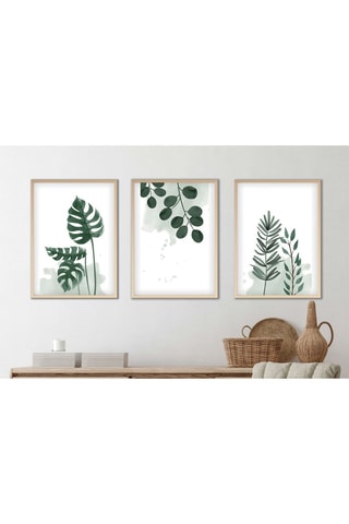 3-delige Wanddecoratie Huhu - 50 x 35 cm