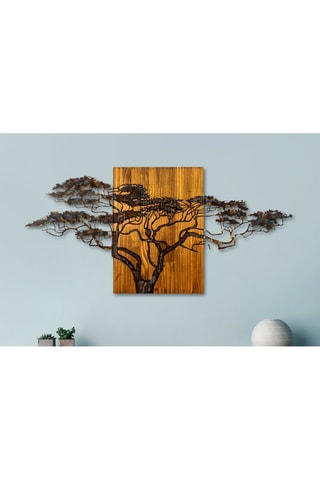 Décoration murale en bois Acacia Tree - Naturel et noir