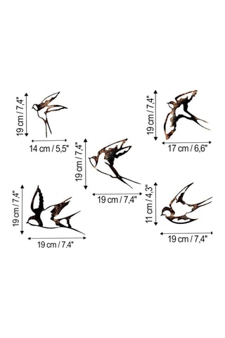 Decoração de parede - 19 x 14 cm / 17 x 19 cm / 19 x 11 cm / 19 x 19 cm - Preto
