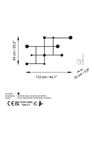 Porte-manteau -  Noir - 112 x 64 x 10 cm