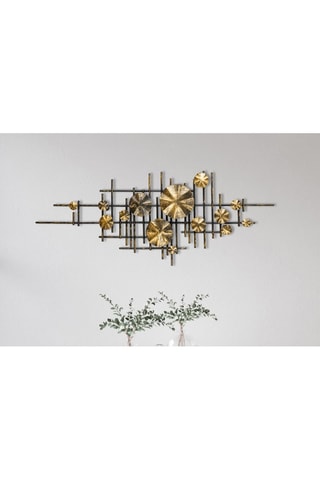 Décoration murale Mihrimah - 113 x 7 x 44 cm - Noir et doré