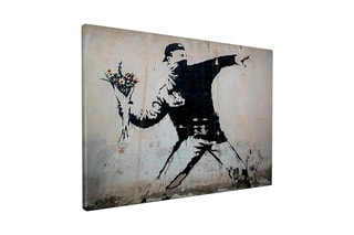 Tableau "Le Lanceur de fleurs" Banksy - 70 x 100 cm