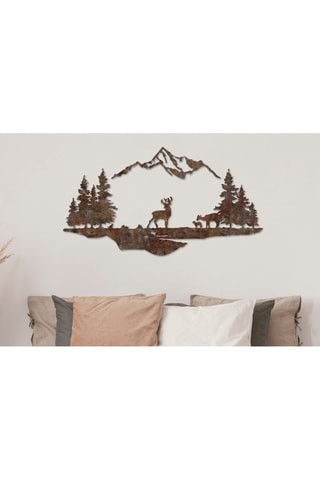 Decoração de parede Rusty Landscape 1 - Latão antigo - 38 x 70 cm - 38 x 70 cm