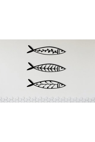 Décoration murale Hamsi - Noir - 32 x 8 x 0,12 cm