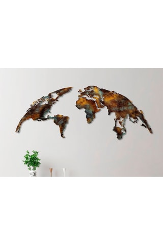 Décoration murale Wold Map Medium 3 - 150 x 59 cm - Marron