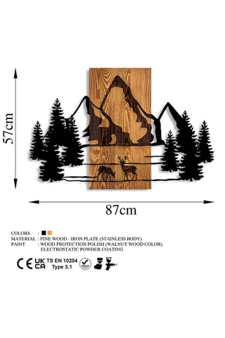 Décoration murale en bois Natural habitat - 87 x 57 cm - Naturel et noir