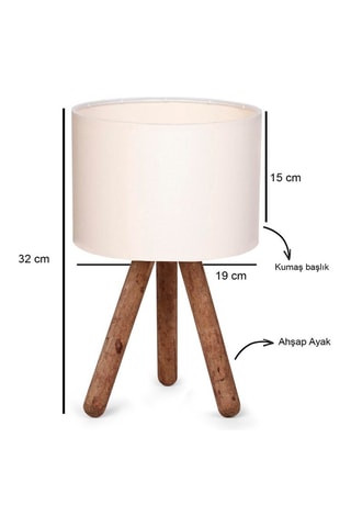 Lampe à poser Ayd en bois - Marron et écru - 60 W