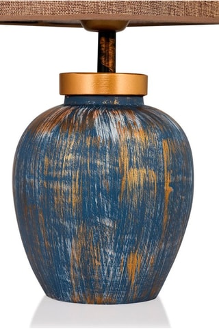 Lampe à poser TM167 - Bleu et marron - 60 W