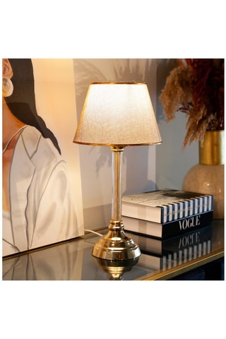 Lampe à poser Ayd - Doré et beige - 60 W